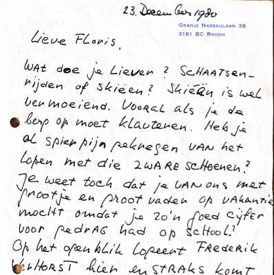 1980-12-23 Brief aan Floris in Klosters