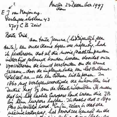 1997-12-23 Brief aan Erik van Monjou met Season Greetings.