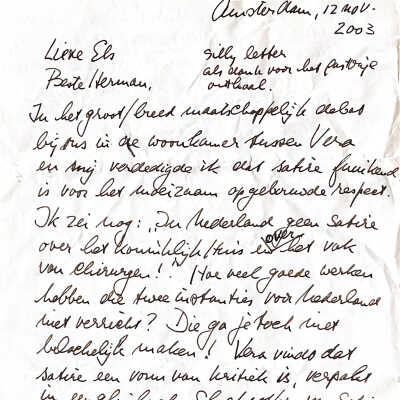 2003-11-12 brief aan Herman & Els Veen