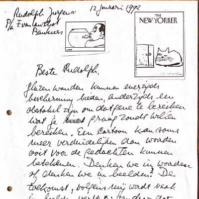 1992-01-12 ADD brief aan Rudolph Jurgens