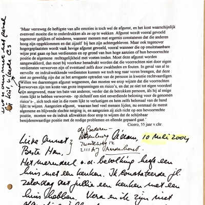 2004-05-10 Brief aan Anet en Ham de Goederen om te bedanken voor de overheerlijke maaltijd.