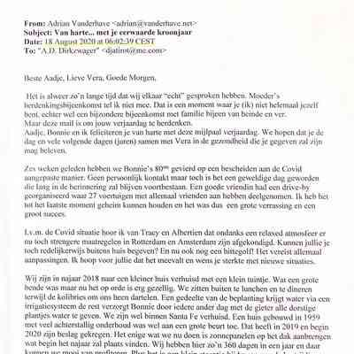 2020-08-18 Mail van Adriaan van der Have uit Santa Fe in de USA.