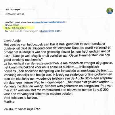 2021-05-20 mail van Martine van Loon n.a.v. bezoek aan Bar.