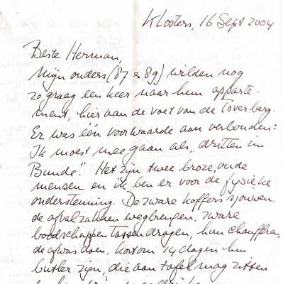 Brief aan chirurg Herman Veen over het schenden van 'vertrouwen' en over gebroken beloften.