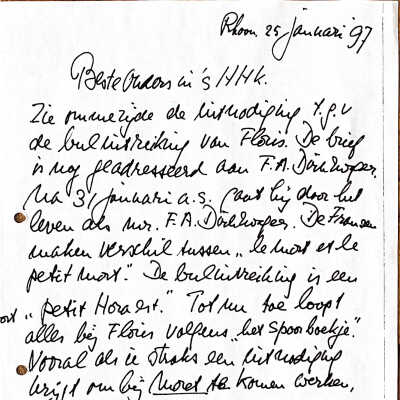 1997-01-25 ADD’brief aan ouders met uitnodiging voor de uitreiking v.d. afstuurdeerbul van Floris.