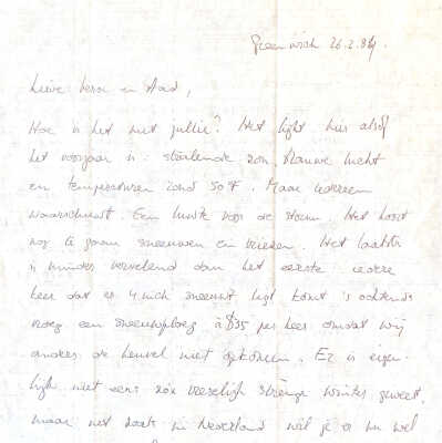 1984-02-26 Brief v. Willem v. Lynden vanuit Greenwich USA.