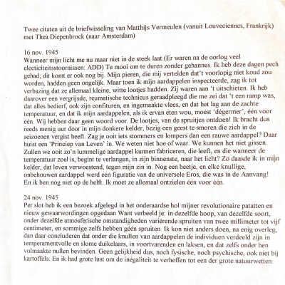 Twee citaten uit de briefwisseling van Matthijs Vermeulen met Thea Diepenbrock
