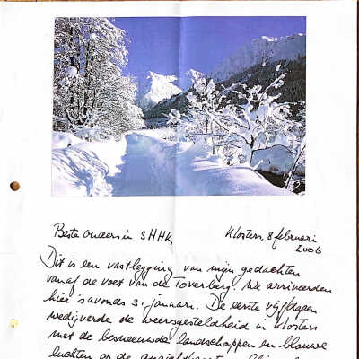 2006-02-08 Brief van Aadje vanuit Klosters aan ouders inn sHHK.