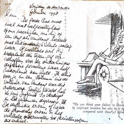 1998-02-13 Brief aan Em de Vries over depressies.