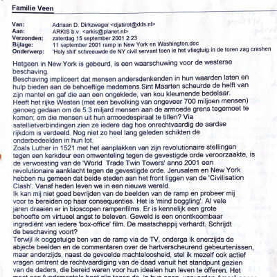2001-09-15 ADDs overpeinzing v.d. TwinTowers ramp in NewYork.