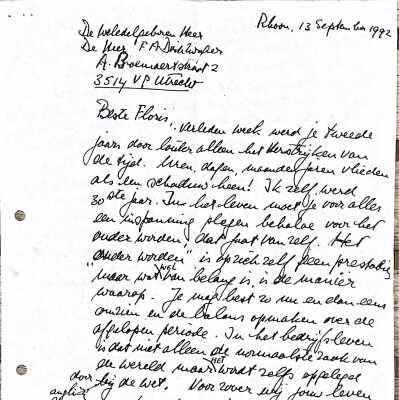 1992-09-13 Brief ADD aan Floris