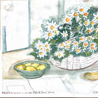 1995-05-30 Aquarel van Jeanne Dirkzwager, echtgenoot van oom Janus.