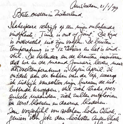 1999-01-21 Brief aan Beste Ouders in Zwitserland over gelukservaring.