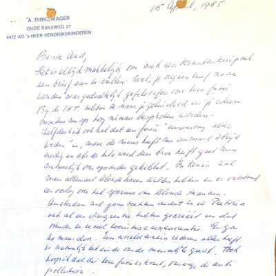 1985-04-15 Brief van vader Ab o.a. over Kernfusie.