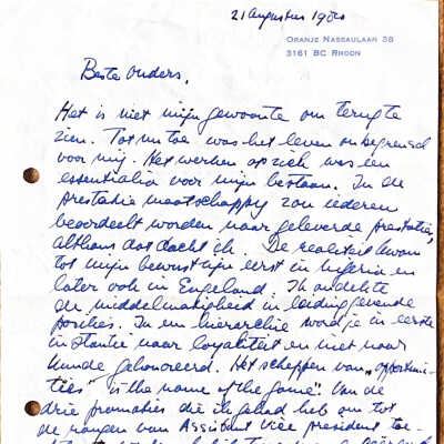 1980-08-21 Bedankbrief aan ouders voor hun "support" na ADD's Colon operatie