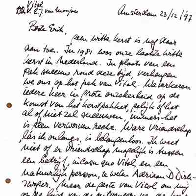 1997-12-23 Brief aan Vitol t.a.v E.J. van Monjou over al of niet verkrijgen van een Kerstcadeau.