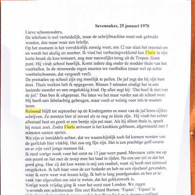 Brief van Vera