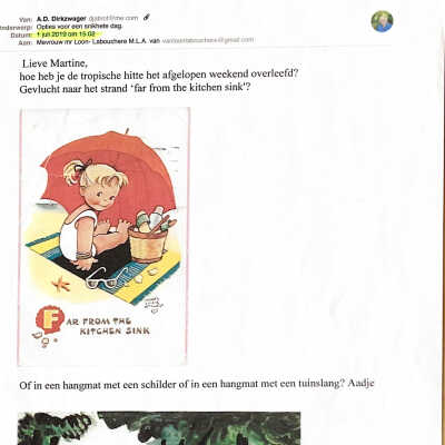 2019-07-01 Mail aan Martine an Loon over de tropische hitte.
