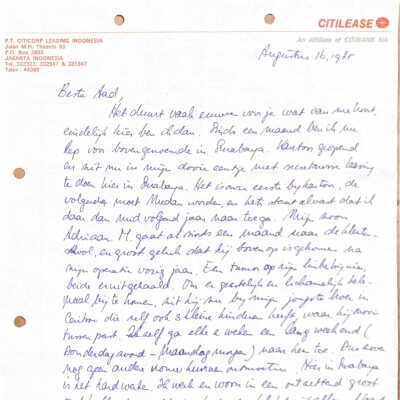 1985-08-16 Brief van Boem Nasoetion.