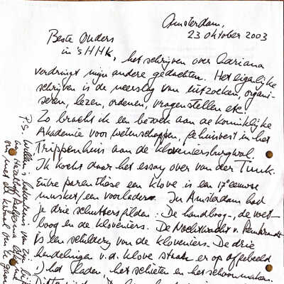 2003–10-23 ADD Brief aan ouders over inspanningen m.b.t. het verhaal over het leven v. Adriana Nasoetion