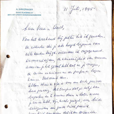 1995-07-11 Brief v. vader Ab over het boek over Cees C. Dutihl.