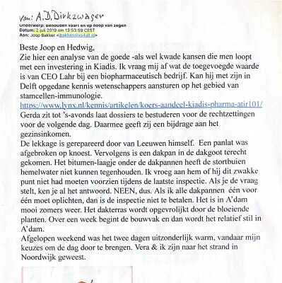 2019-07-02 Mail aan Joop Bakker, lid v. VvE K702.