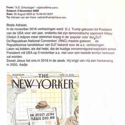 2020-08-26 Mail aan Adriaan van der Have in the USA als antwoord op zijn felicitaties met mijn 80ste jaar.