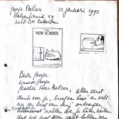 1992-01-12 Brief ADD aan George Belzer