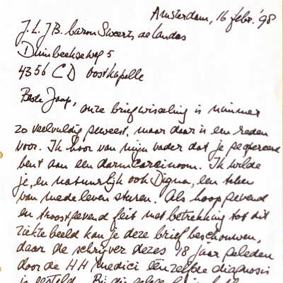 1998-02-16 “Ende desespereert niet” brief aan Jaap Sweerts.