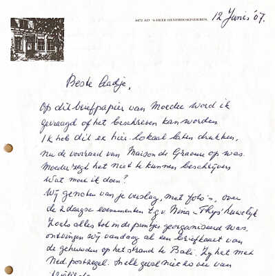 2007-06-12 Brief aan Beste Aadj van over het instituut huwelijk.
