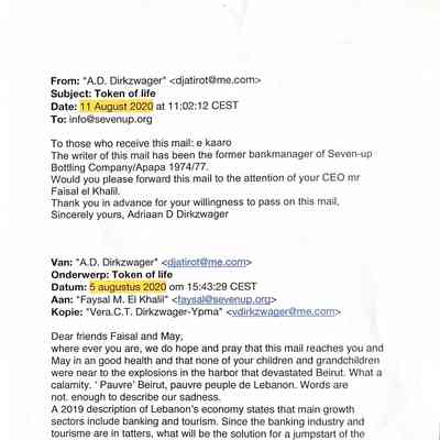 2020-08-11 mail om the whereabouts van Faysal en May el Khalil na 35 jaarte vinden.