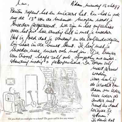 1997-10-13 Brief aan Em de Vries; haar moeder moet een operatie ondergaan.