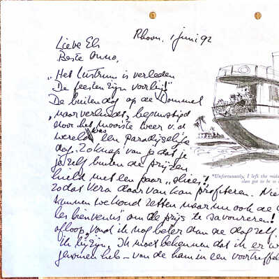1992-06-01 Bedankbrief aan Onno & Els Verhorst.