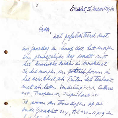 Student ADD doet zijn colloquium doctum in mei ‘63.