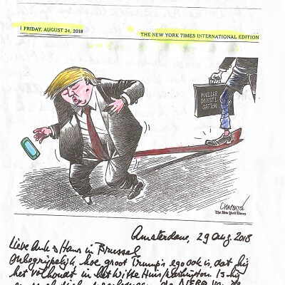 2018-08-29 Brief aan Lieve Ank en Hans over Trump en het Kinderdagverblijf Keizersgracht 702.