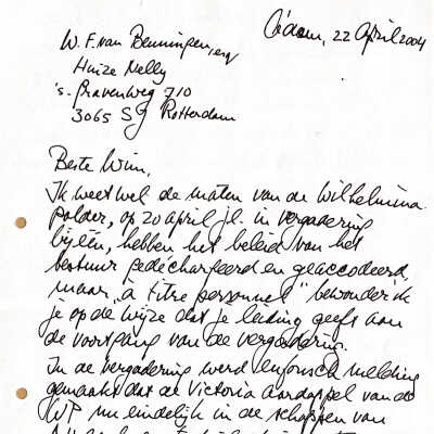 2004-04-22 BriefADD aan Wim v. Beiningen mer de coorrrespondentie tussen