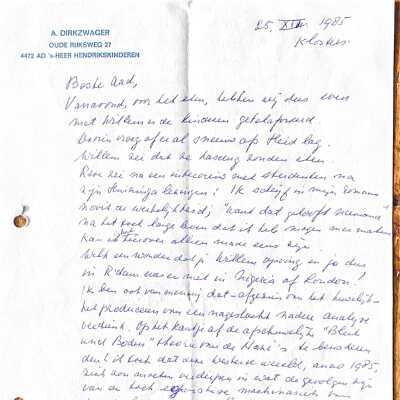1985-12-25 Brief van vader Ab aan Beste Aad.