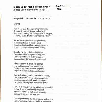 2022-05-26 antwoord op de vraag Hoe is het met het liefdesleven na je 80ste