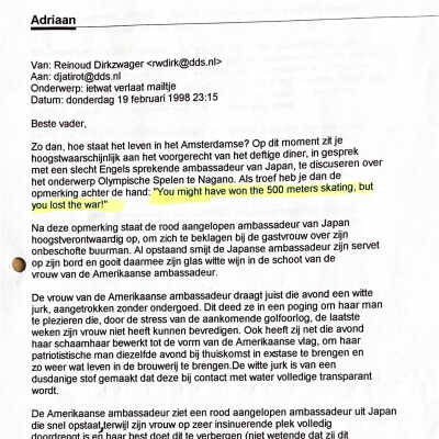 1998-02-19 Gefingeerd verslag van Reinoud v.h. Ambassadeursdiner