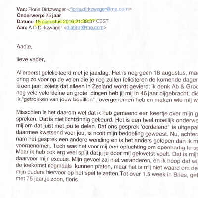2016-08-15 Verjaardag-felicitatie van Floris en zijn excuses.