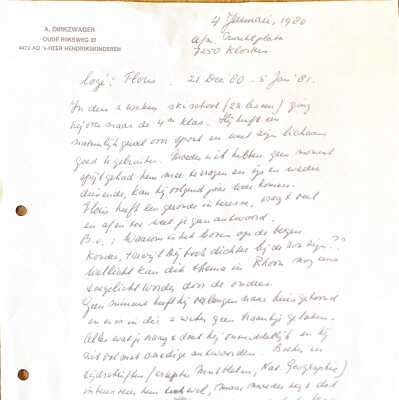 1981-01-04 Brief van grootvader Ab over de logé Floris in Klosters