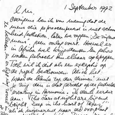 1992-09-01 Brief aan Em over zingen n.a.v. de voorplaatv. The New Yorker.