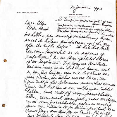 1993-01-10 ADD’s bedankbrief voor ontvangst t.g.v Ruud’s 50ste jaar viering.