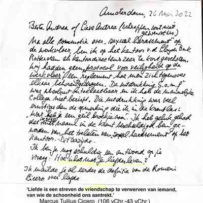 2022-05-26 Brief ADD aan Andrea v. Deelen (voorheen ADD’s secretaresse)