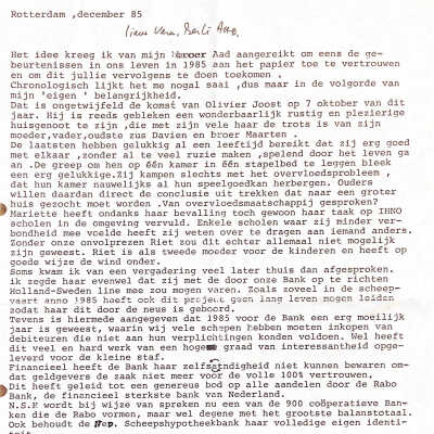 1985-12-27 Oudejaarsbrief van Willem, mijn broer.