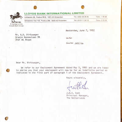 1982-06-07 ADD is ‘for an indefinite period’ aangenomen door de LLOYDS BANK.