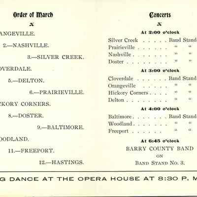 Band Convention Handout for June 19, 1906.
