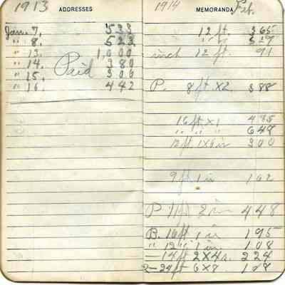 Memorandum notebook & 1909 calendar from International Harvester Company of