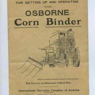 Directions for Setting Up and Operating the Osborne Corn Binder