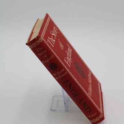 Spine of "The Story of England": The spine features the same title, author, publisher, trim and rose as the cover, as well as featuring "ENGLAND" written largely down the side.